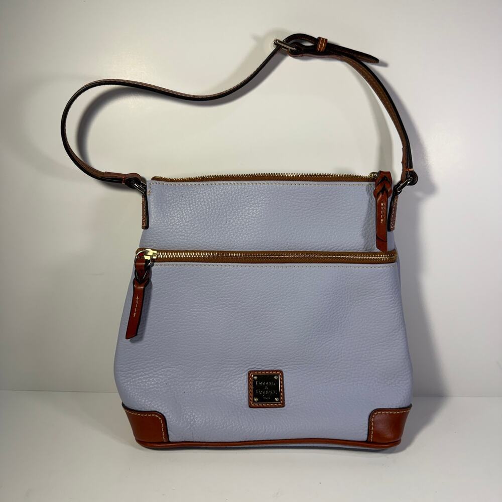 Dooney & Bourke Periwinkle Blue Pebble Grain Leather Purse Womens Shoulder Bag
